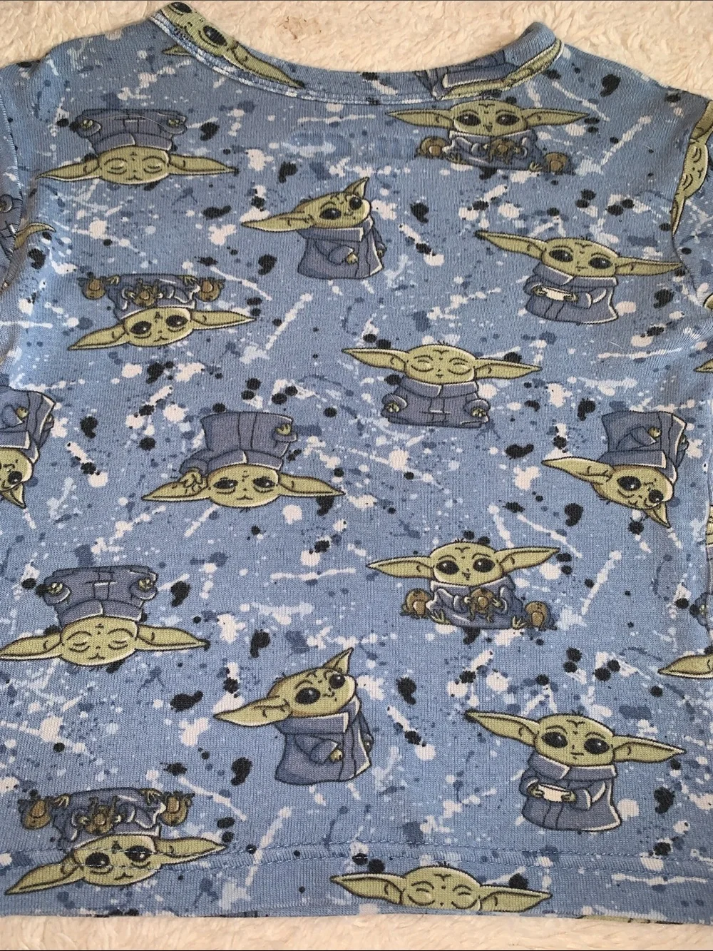 Gap Star Wars Yoda Blue Pajama Set 2 EUC